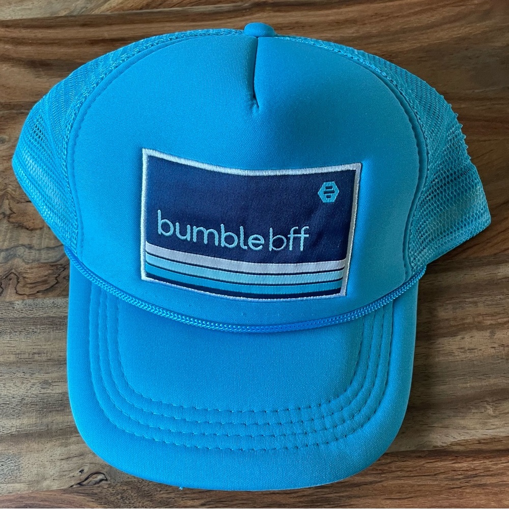NWOT Blue Bumble BFF Dating App Mesh Back Hat/Cap